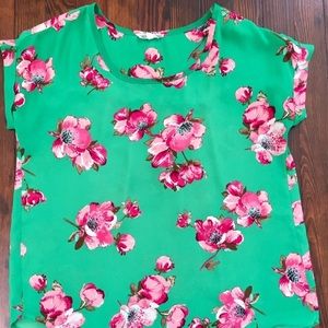 Pleione spring floral short sleeve blouse
